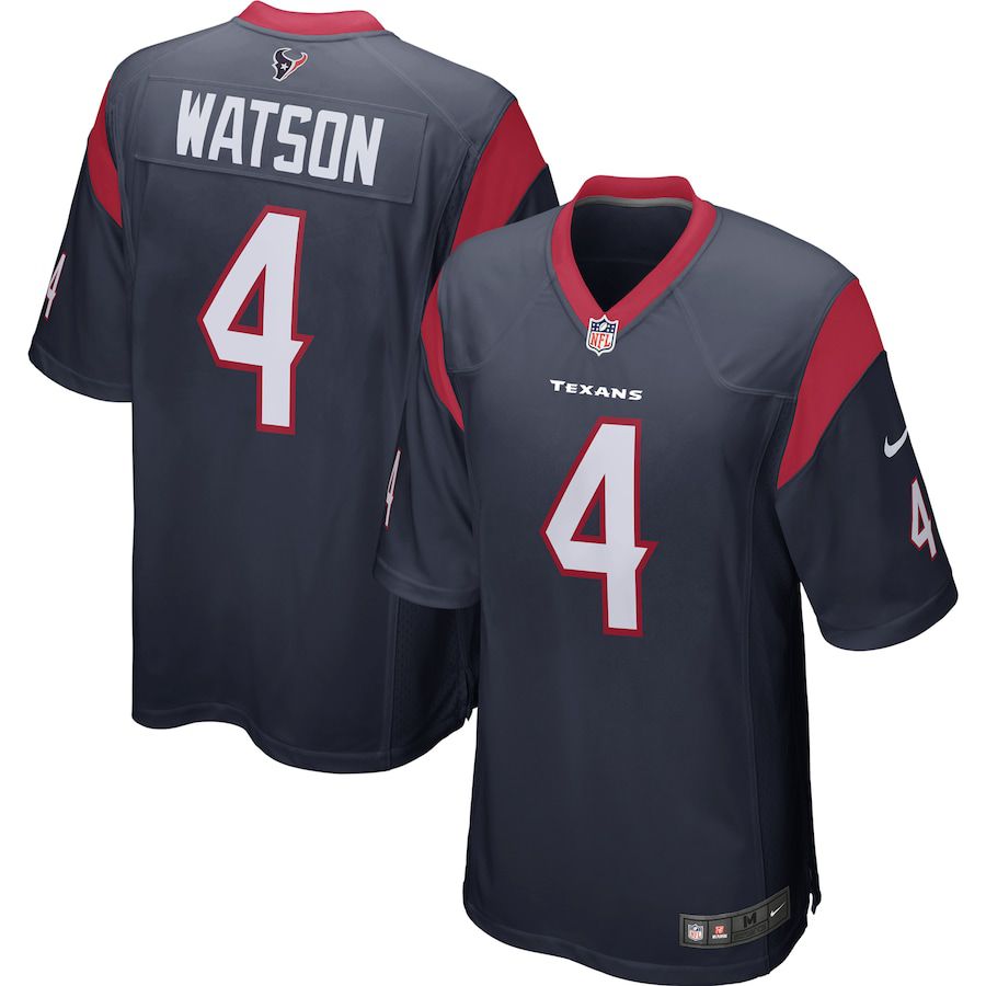 Men Houston Texans 4 Deshaun Watson Navy Nike Player Game NFL Jersey